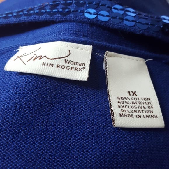 Kim Rogers 💙Royal Blue Cardigan Trimmed-Sequins - Picture 5 of 6